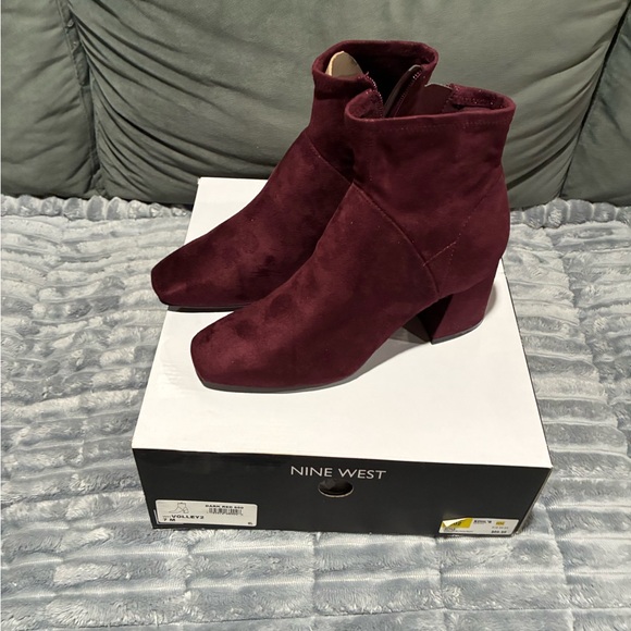 Nine West Deep Red Ankle Booties - Picture 2 of 6